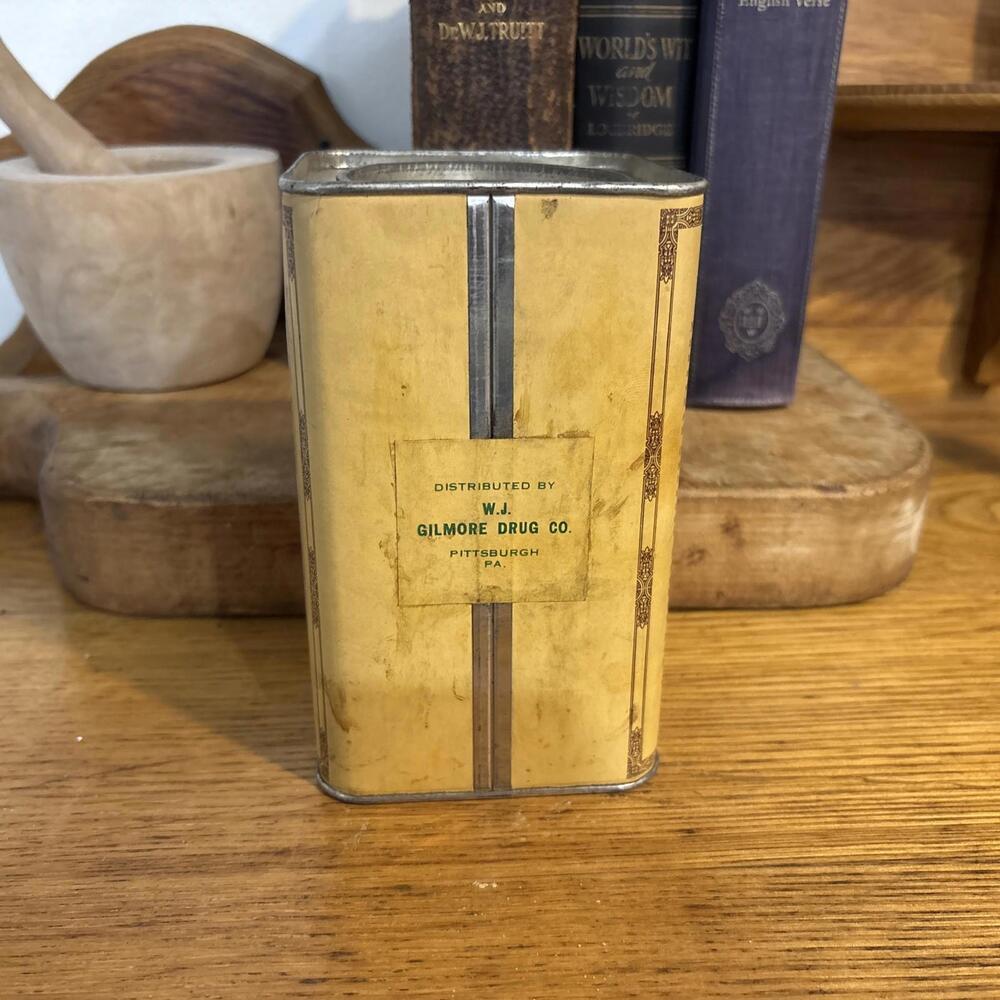 Antique PENICK & CO, Nut Galls Aleppo 1 Lb Tin Initial Line Apothecary Pharmacy - Picture 3 of 9